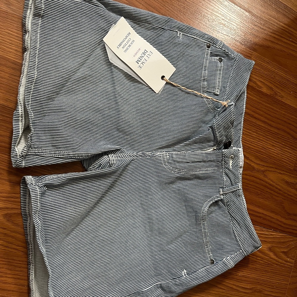 Fat Face Black and White Bermudas Relaxed Fit